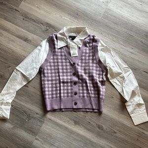 Purple Plaid Sweater Vest